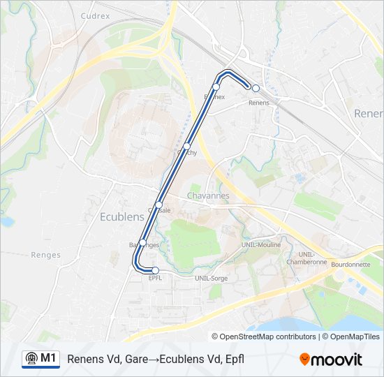 M1 Metro Line Map