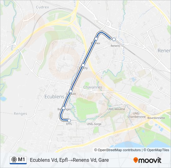 M1 Metro Line Map