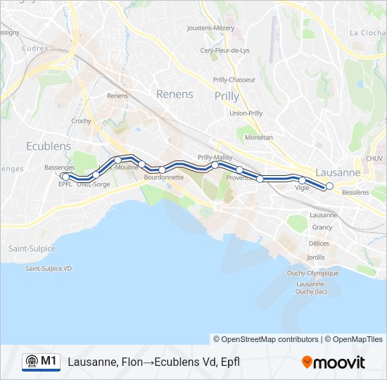 M1 Metro Line Map