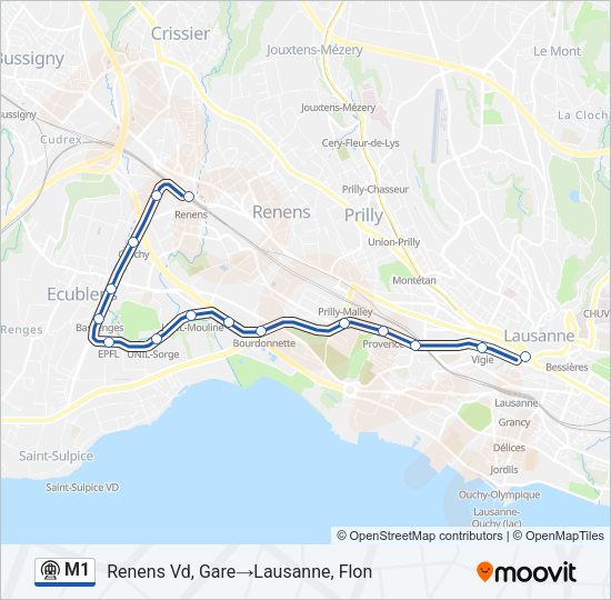 M1 Metro Line Map