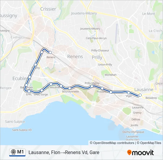 M1 Metro Line Map