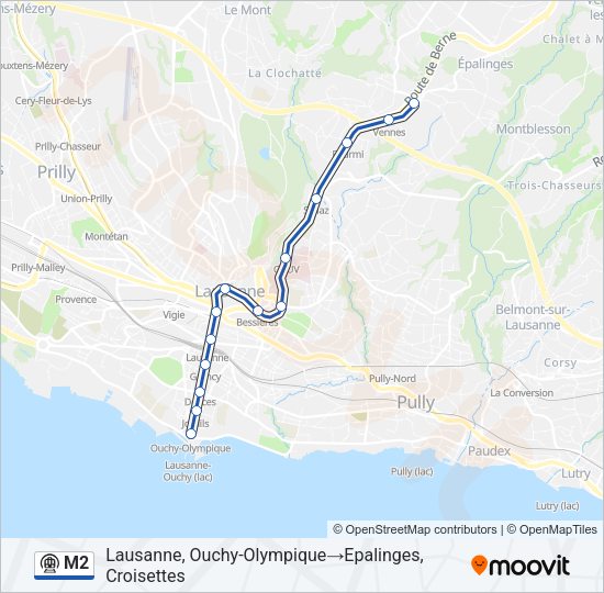 M2 Metro Line Map