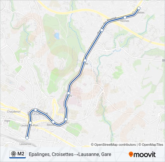 M2 Metro Line Map