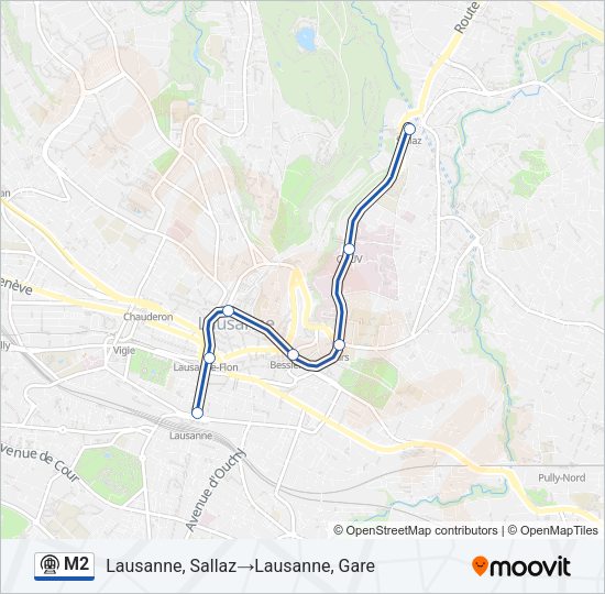 M2 Metro Line Map