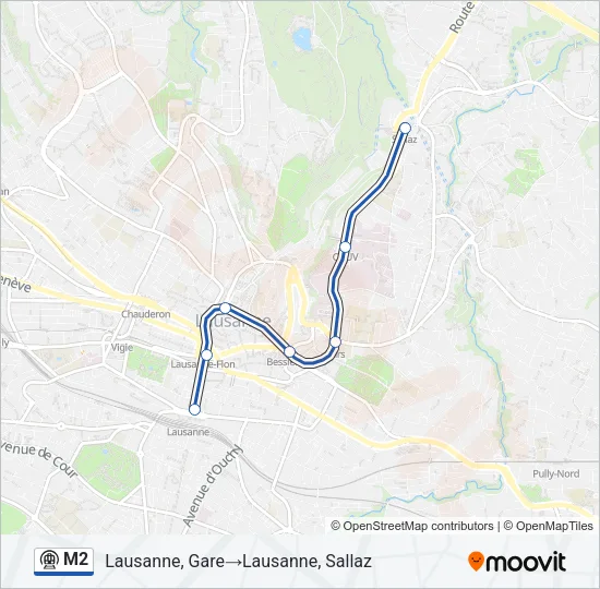 M2 Metro Line Map