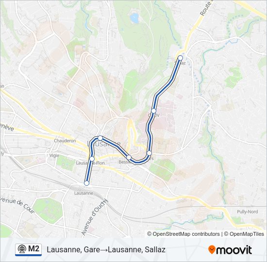 M2 Metro Line Map