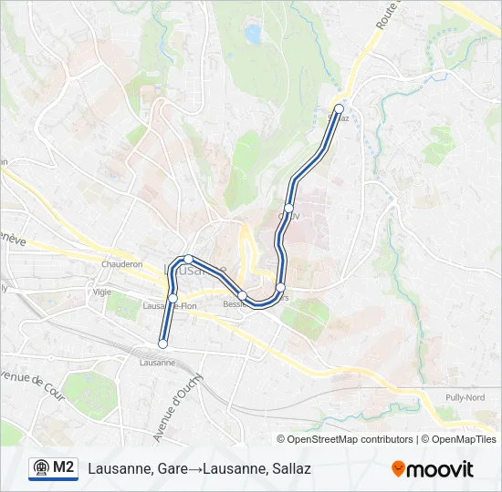 M2 Metro Line Map