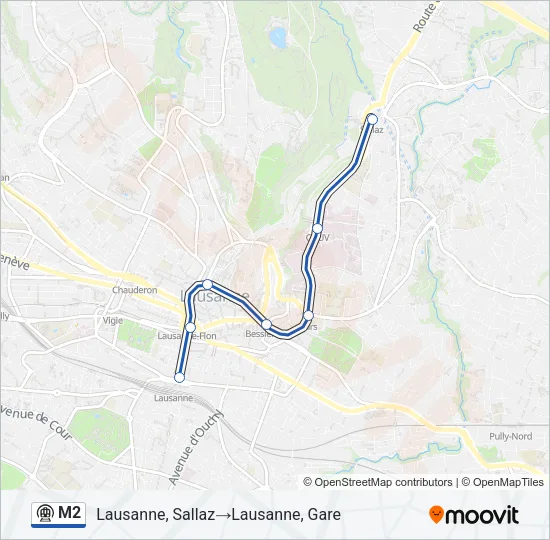 M2 Metro Line Map
