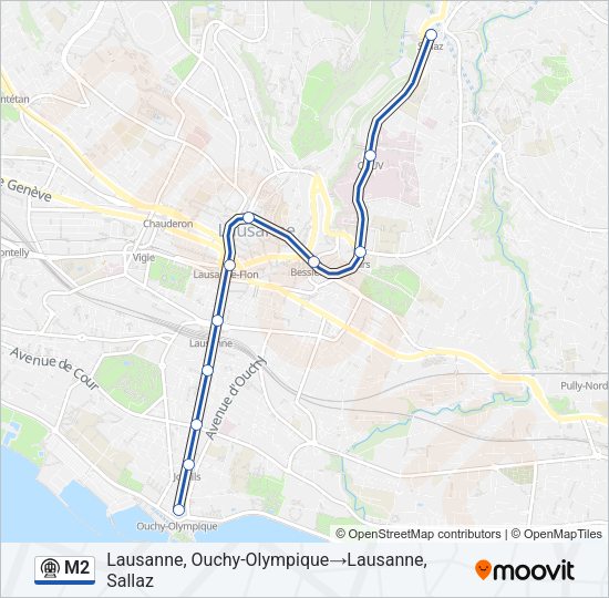 M2 Metro Line Map