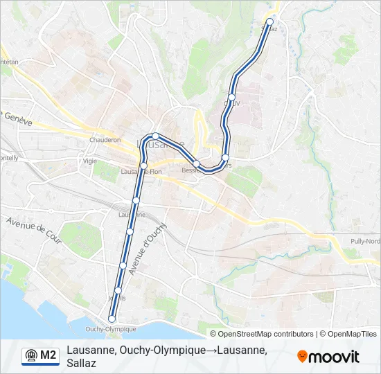 M2 Metro Line Map