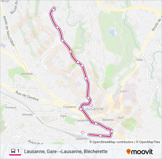 1 Bus Line Map