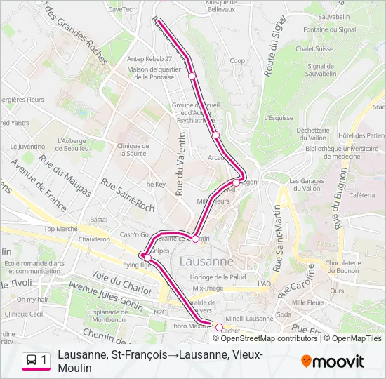1 Bus Line Map