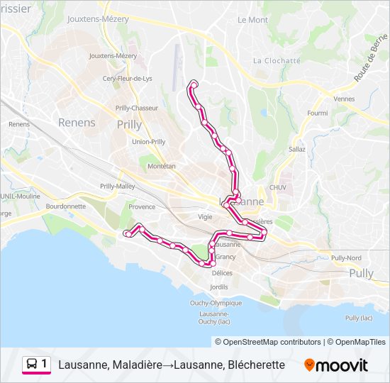 1 Bus Line Map