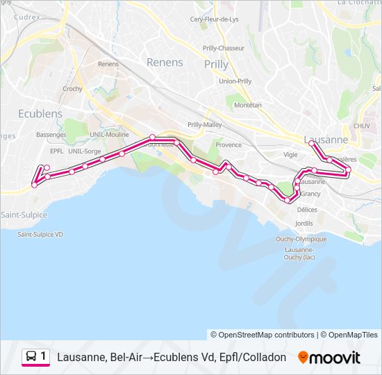 1 Bus Line Map