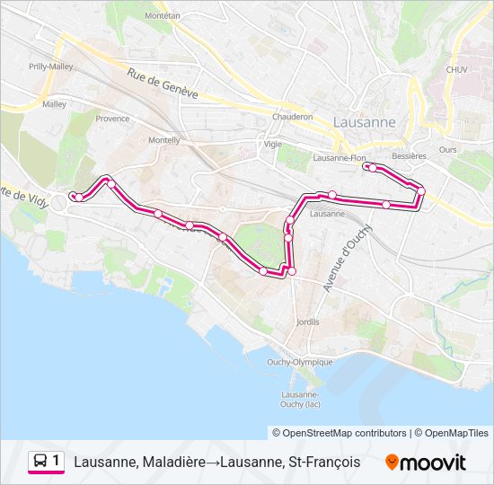 1 Bus Line Map