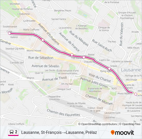 2 Bus Line Map
