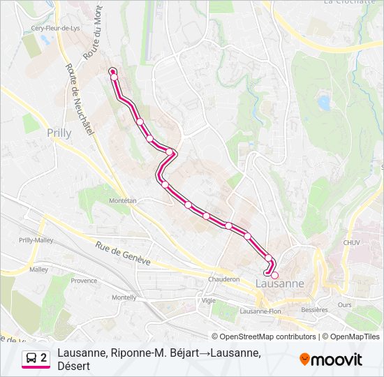 2 Bus Line Map