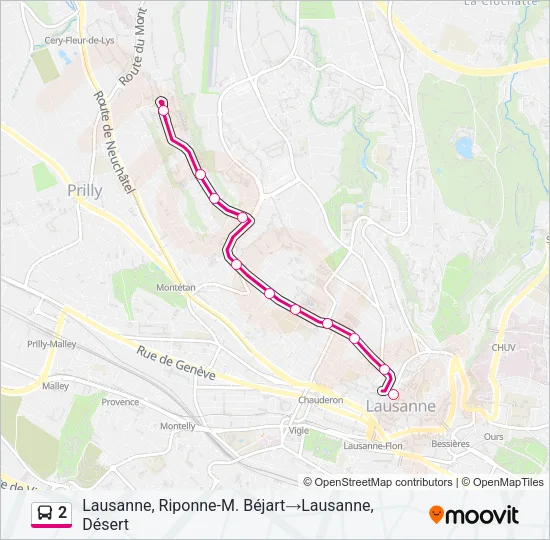 2 Bus Line Map