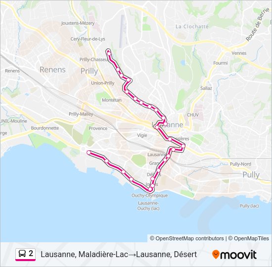 2 Bus Line Map