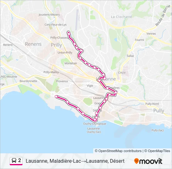 2 Bus Line Map