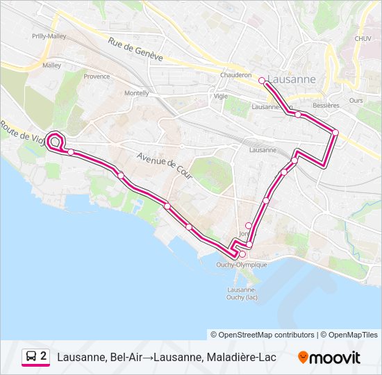 2 Bus Line Map