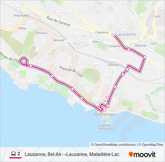 2 Bus Line Map