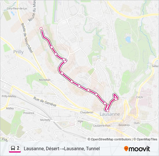 2 Bus Line Map