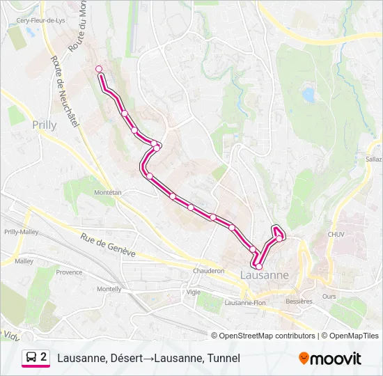 2 Bus Line Map