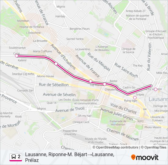 2 Bus Line Map