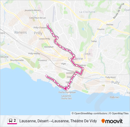 2 Bus Line Map