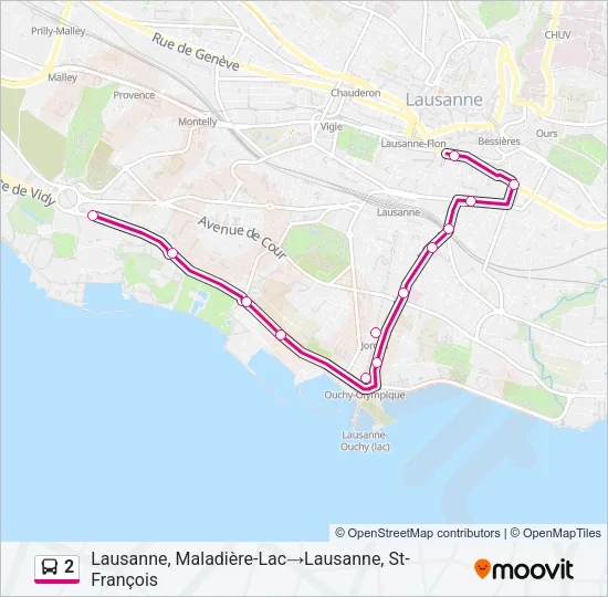2 Bus Line Map