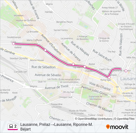 2 Bus Line Map