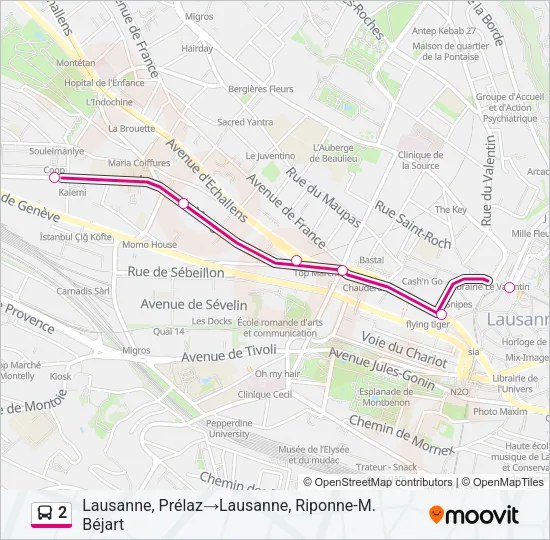 2 Bus Line Map