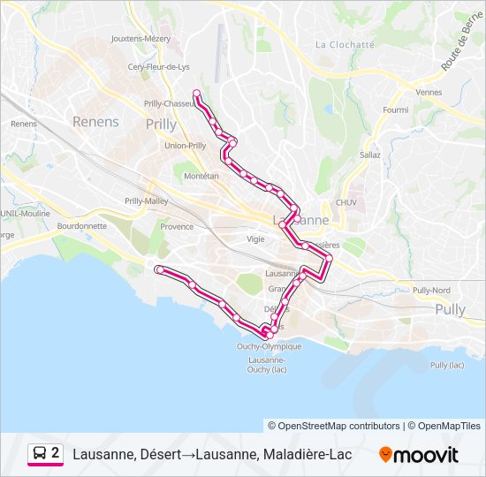 2 Bus Line Map