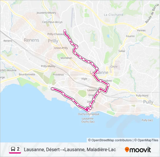 2 Bus Line Map
