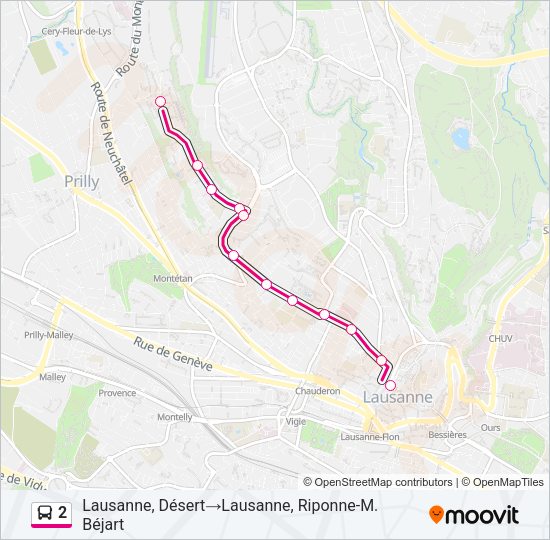2 Bus Line Map