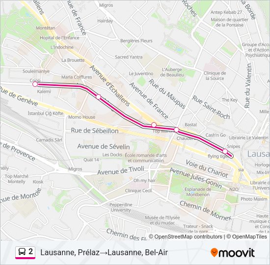 2 Bus Line Map