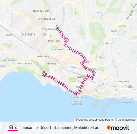 2 Bus Line Map
