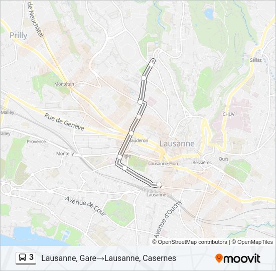 3 Bus Line Map