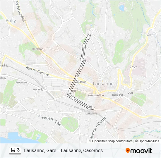 3 Bus Line Map