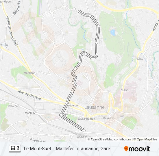3 Bus Line Map