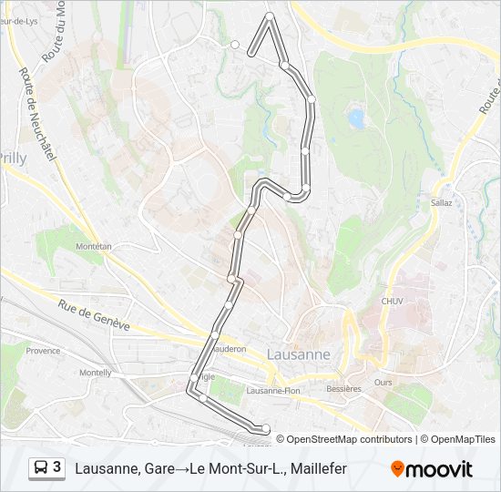 3 Bus Line Map