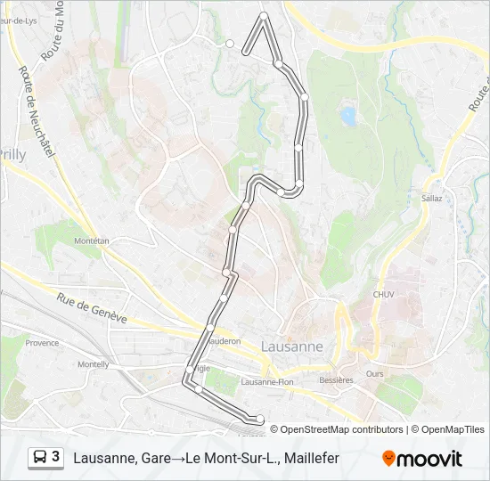 3 Bus Line Map