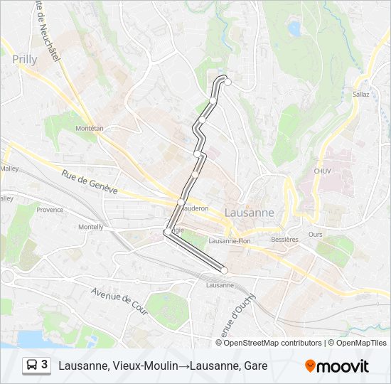 3 Bus Line Map