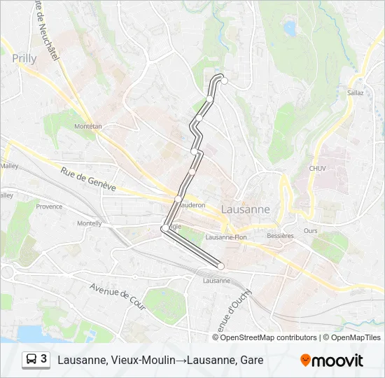 3 Bus Line Map