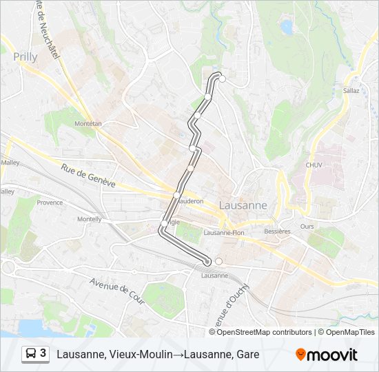 3 Bus Line Map