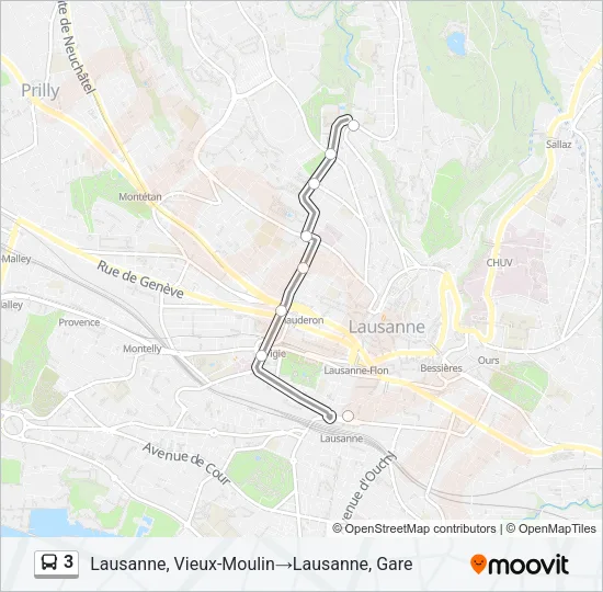 3 Bus Line Map