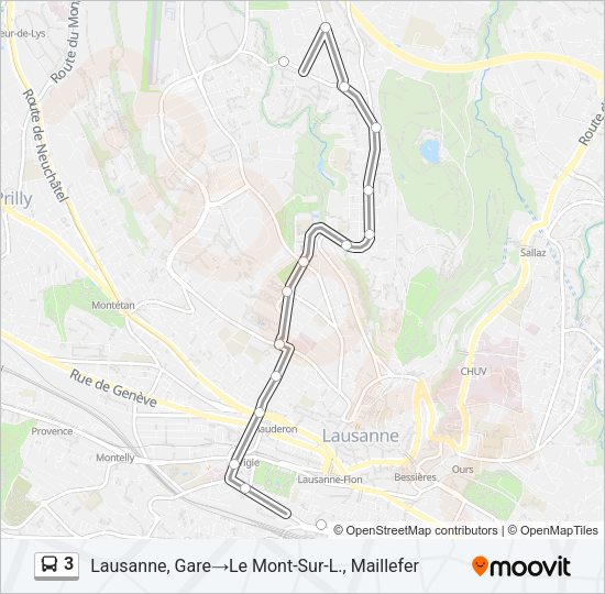 3 Bus Line Map