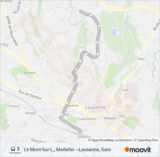 3 Bus Line Map