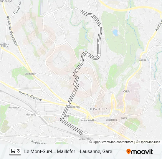 3 Bus Line Map